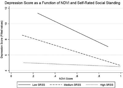 Greenness moderates the relationship between self-rated social standing and depression among older adults in the Canadian longitudinal study on aging